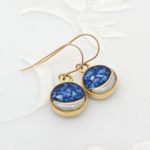 14kt-Gold-Filled-Dark-Blue-Crushed-Stone-Earrings-1