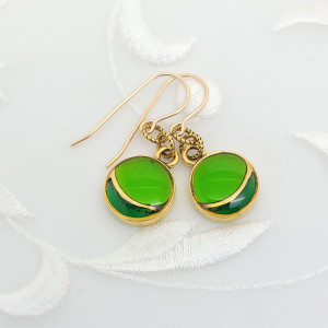 Antique-Gold-Round-Earrings-with-Transparent-Olive-and-Dark-Green-Resin-2