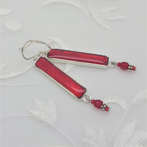Sterling-Silver-Transparent-Red-Bar-Earrings