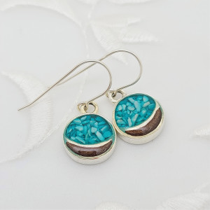Sterling-Silver-Turquoise-Crushed-Stone-Earrings-1