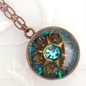 Antique-Copper-Light-Turquoise-Kaleidoscope-Pendant-Necklace-1
