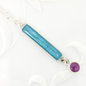 Antique-Silver-Bar-Pendant-Necklace-with-Pearlized-Blue-and-Purple-Resin-1