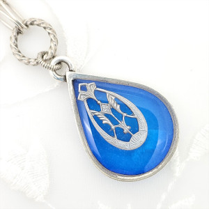 Antique-Silver-Drop-Pendant-Necklace-with-Silver-Filigree-and-Blue-Resin-1