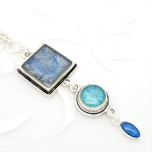 Antique-Silver-Triple-Pendand-Necklace-with-Pearlized-Shades-of-Blue-Resin-1